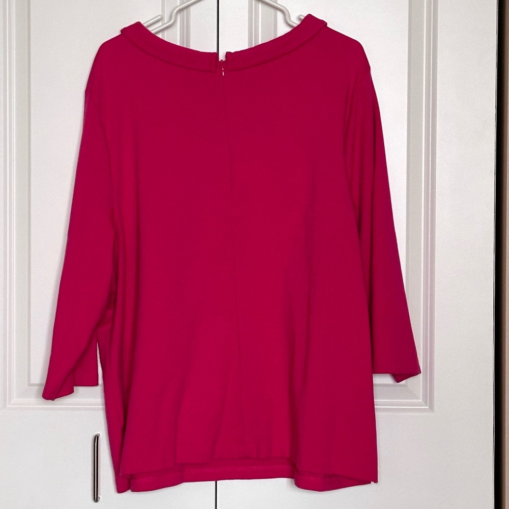 Talbots Raspberry Long Sleeve Top - Picture 3 of 4